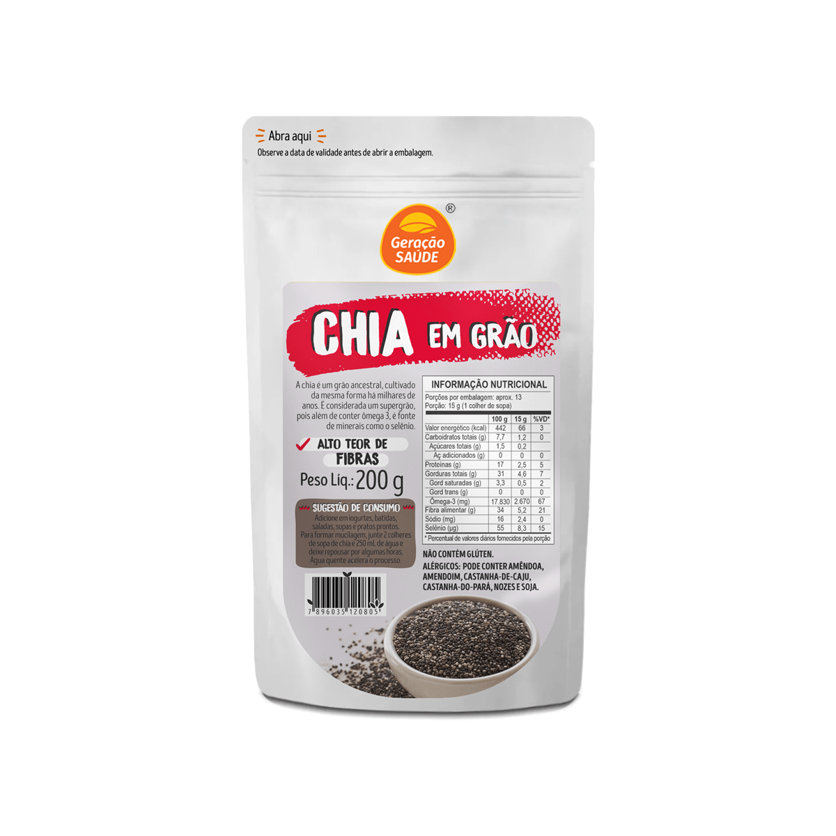 Chia em Grão 200 g » Geração Saúde