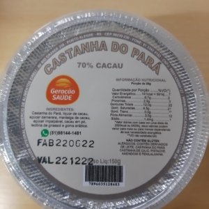 Drageado Castanha do Pará 70% cacau – pote 150 g